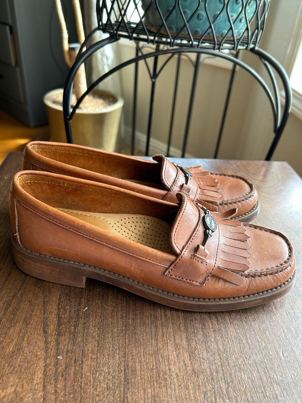 G.H. Bass & Co. Weejuns kiltie fringe loafers brown leather women’s 8